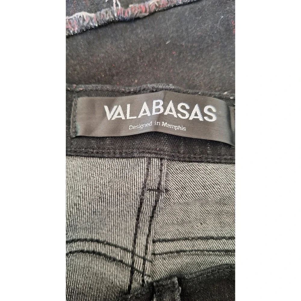 Valabasas Mens‎ 32 Stacked Skinny Black Jeans Patchwork Frayed Distressed